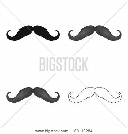 Hipster mustache icon in cartoon design isolated on white background. Hipster style symbol stock vector illustration.