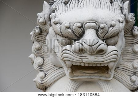 Chinese stone lion statue architecture guardian in chaina culture