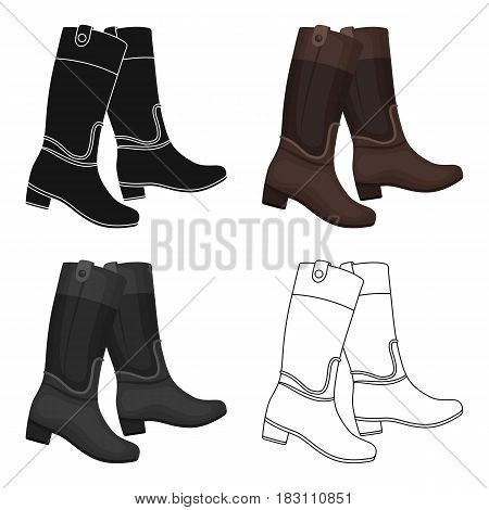 Jockey's high boots icon in cartoon design isolated on white background. Hippodrome and horse symbol stock vector illustration.