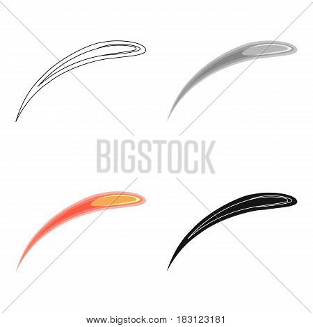 Comet Halley icon in cartoon design isolated on white background. Planets symbol stock vector illustration.