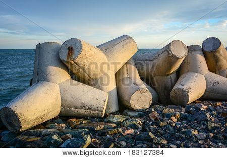 Concrete Breakwall For Flood Prevention In Vietnam