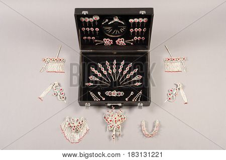 Beijing, China - 15 May 2014: Bjoux of the traditional Chinese theater
