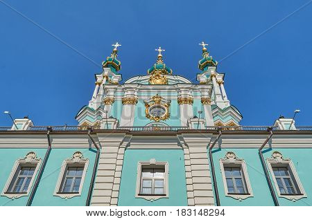 St Andrew church in Kyiv Ukraine in spring