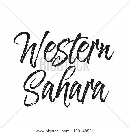 western sahara, text design. Vector calligraphy. Typography poster. Usable as background.