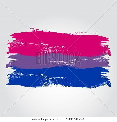 Bisexual Pride Flag In A Form Of Brush Stroke