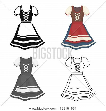 Dirndl icon in cartoon style isolated on white background. Oktoberfest symbol vector illustration.