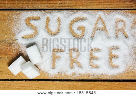 a sugar free word with background - food