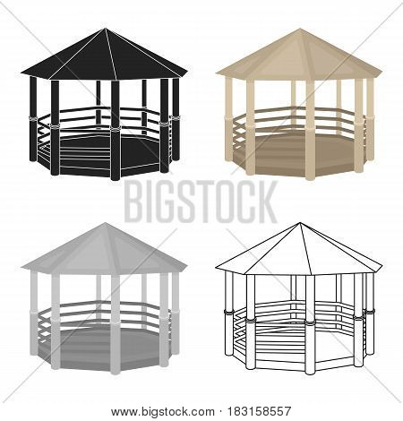 Gazebo icon in cartoon style isolated on white background. Park symbol vector illustration.