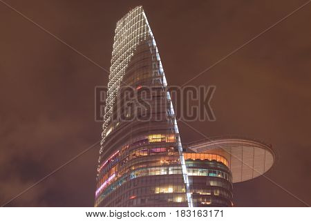 HO CHI MINH CITY VIETNAM - NOVEMBER 28, 2016: Bitexco Tower. Bitexco Tower is a 68 storey 262.5 m skyscraper built in 2011