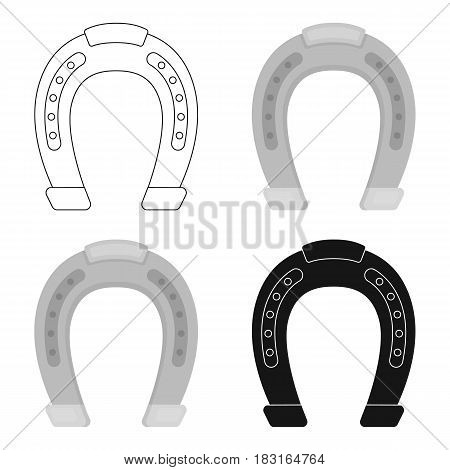Horseshoe icon in cartoon design isolated on white background. Hippodrome and horse symbol stock vector illustration.