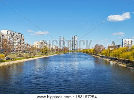 View of Kiev Ukraine Banks of the Dnieper river