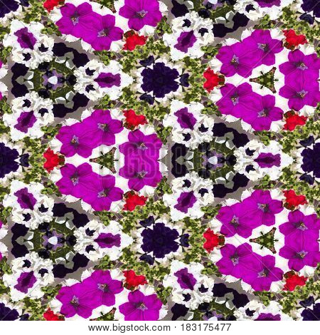 Abstract decorative flower background. Seamless colorful pattern.