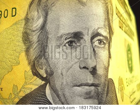 20 dollars USA costing on a table