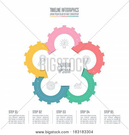 Infographic Design Business Concept With 5 Options.