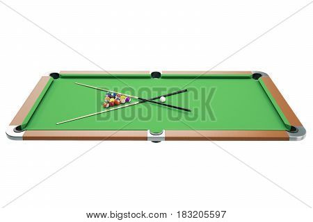 3D illustration American pool snooker balls background. American Billiard. Bar game. Billiard table game.