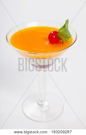Beautiful Dessert Mousse Served In A Martini Glass