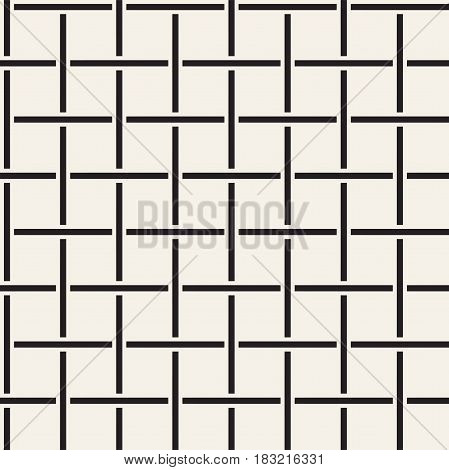 Seamless woven stripes lattice pattern. Modern stylish texture. Repeating abstract background with interlacing lines. Simple monochrome grid