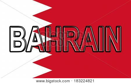 Flag Of Bahrain Word.