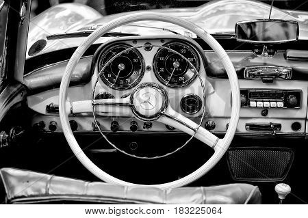 BERLIN - MAY 28: Cab Mercedes-Benz 190 SL (Black and White) the exhibition 