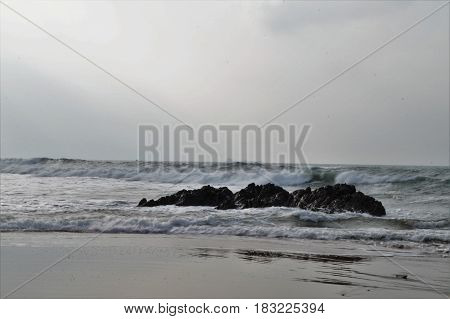 Azkorri Beach, Gorrondatxe, in Basque Country, Spain