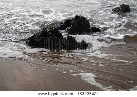 Azkorri Beach, Gorrondatxe, in Basque Country, Spain