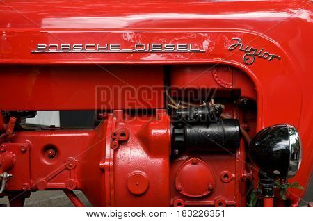 BERLIN - MAY 28: tractor engine Porsche Junior the exhibition 
