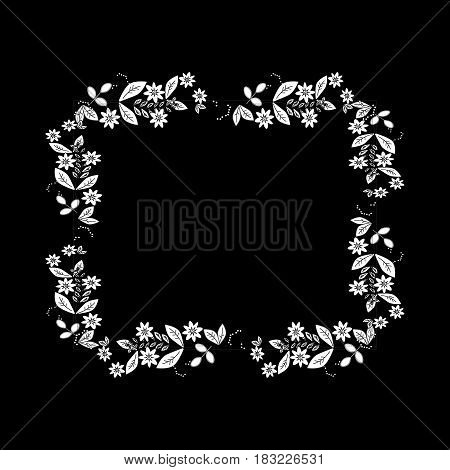 Floral background. Frame Flourish card with copy space.