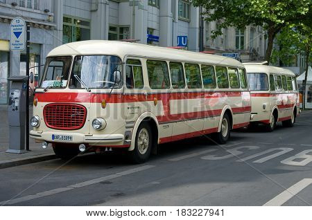 BERLIN - MAY 28: Bus Skoda 706 RTO (Karosa) the exhibition 