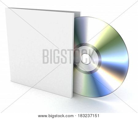 Blank compact disk on a white background