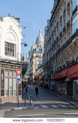 Paris, France, March 26, 2017: Basilica sacred heart in Paris France.