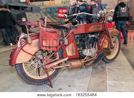 St. Petersburg Russia - 15 April, Harley-Davidson in 1915 issue,15 April, 2017.
International Motor Show IMIS-2017 in Expoforurum.
Motorcycles and motoconcepts presented at St. Petersburg Motor Show.