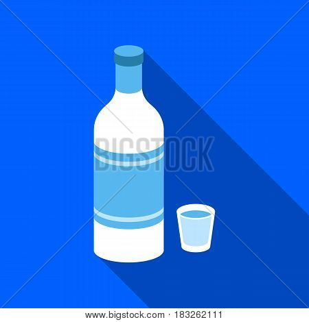 Vodka icon in flat style isolated on white background. Alcohol symbol vector illustration.