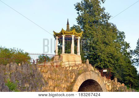 Pavilion Great Whim in Alexander park in Tsarskoye Selo suburb of St.Petersburg Russia.