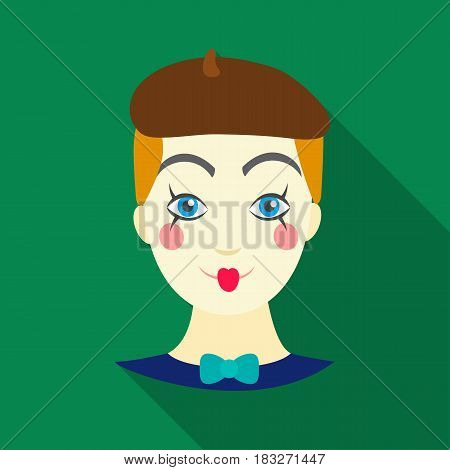 Mime artist icon in flat style isolated on white background. Event service symbol vector illustration.