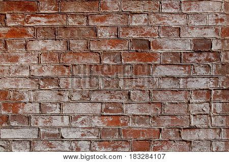 Red Old Worn Brick Wall Texture Background