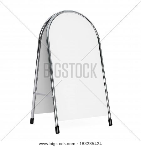 White Blank Advertising Promotion Stand on a white background. 3d Rendering.