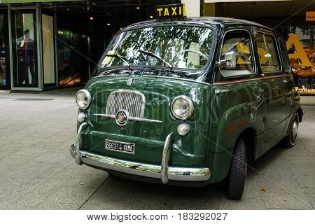 BERLIN - JUNE 14 2015: Mini MPV Fiat 600 Multipla. The Classic Days on Kurfuerstendamm.