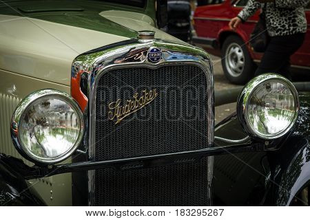 BERLIN - JUNE 14 2015: Fragment of Erskine (Studebaker) Model 51 Sedan 1928. The Classic Days on Kurfuerstendamm.