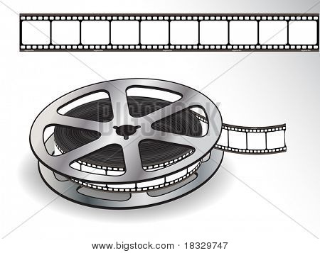  En rulle med 35mm film film på en hvid baggrund. Vektor