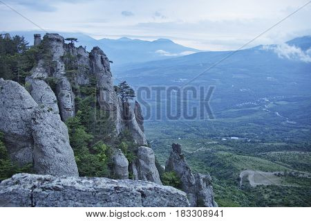 Demurge mountain view. Crimea summer evening landscape