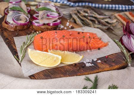 Still life - traditional Norwegian cuisine Nordic rustic