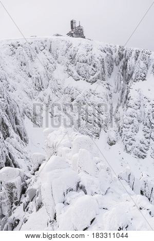 Sniezne kotły in Karkonosze mountains, winter time