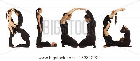 Black Dressed People Forming Word Black