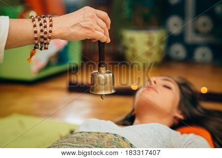 Bali Bell In Sound Therapy, Color Image, Indoors, Toned Image