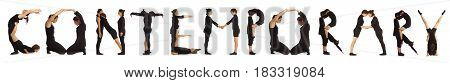 Black Dressed People Forming Word Contemporary