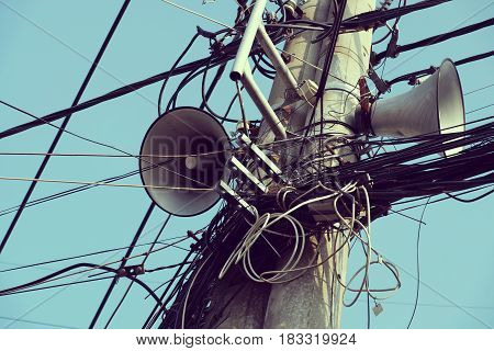 Loudspeakers On Electric Post
