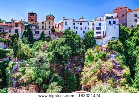 Ronda, Spain, a landscape with the Tajo Gorge.