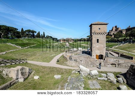 a view of circo massimo in Rome Italy