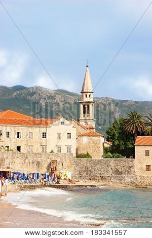 Budva old town. Montenegro, Europe. Adriatika, sea
