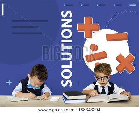 Students solving mathematics solution lessons
